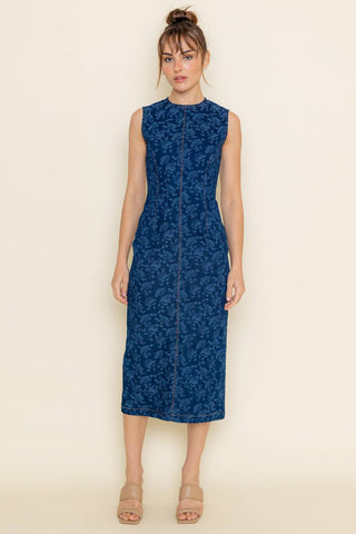 The Jenna Denim Jacquard Dress