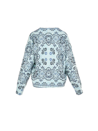 The Paisley Print V Neck Sweater