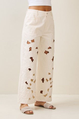 The Floral Eyelet Embroidered Pant