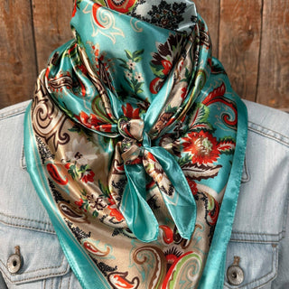 The Turquoise 70's Paisley Wild Rag / Scarf