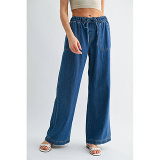 The Matisse Indigo Wide Leg Drawstring Pant
