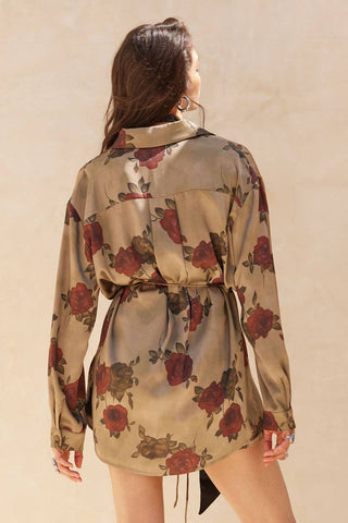 The Vintage Rose Satin Romper