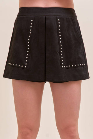 The Jacey Studded Suede Skort