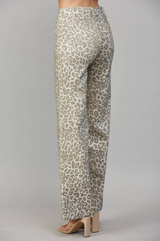 The Moonlit Leopard Metallic Wide Leg Pant