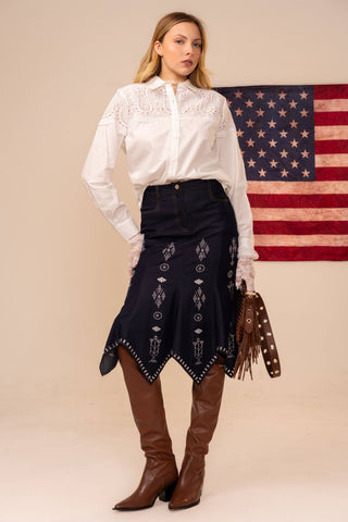 The Lace Yoke Button Down Shirt