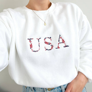 The Floral USA Embroidered Crewneck Sweatshirt