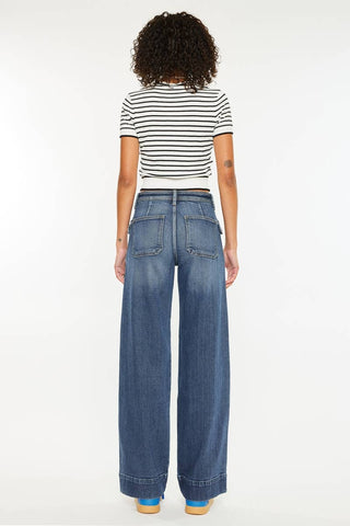 The Aurora Gold Button Jeans