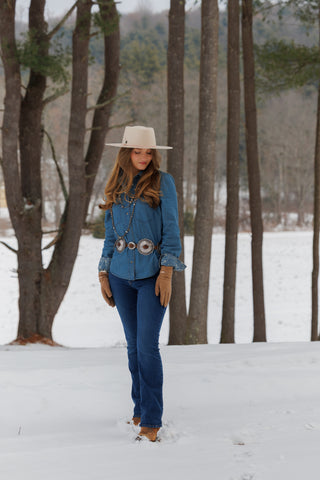 The Tasha Polizzi Archie Denim Embroidered Shirt