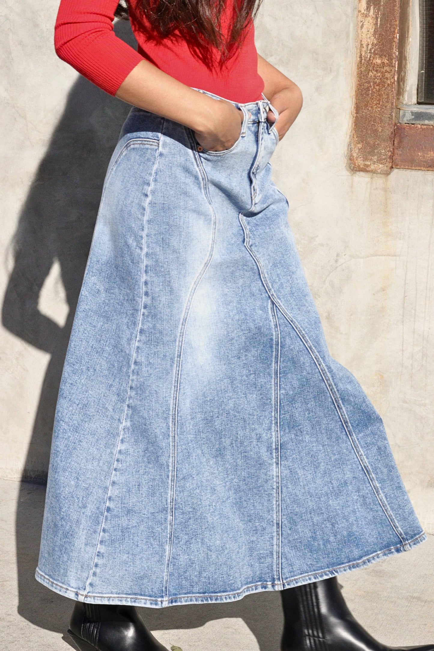The Desiree Denim Maxi Skirt