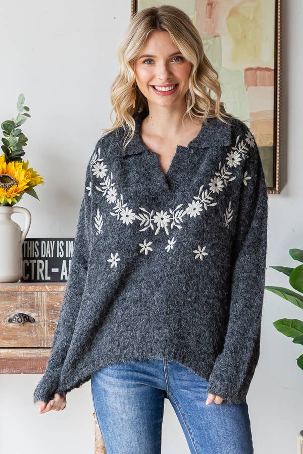 The Hadley Floral Knit Sweater