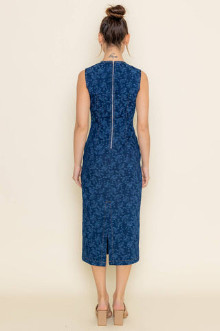 The Jenna Denim Jacquard Dress