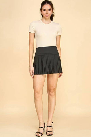 The Black Pleated Skort