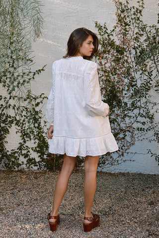 The Callie Ruffle Eyelet Dress