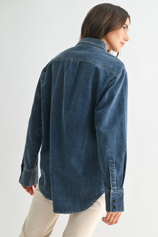 The Rowdy Ruffle Denim Top