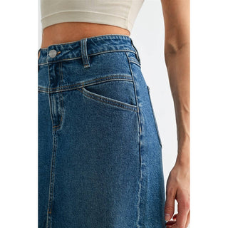 The Matisse Blue High-Rise Midi Skirt