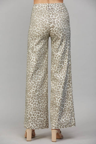 The Moonlit Leopard Metallic Wide Leg Pant