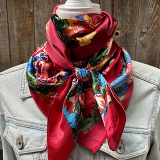 The Red Floral Wild Rag / Scarf