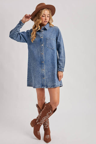 The Sandra Denim Shirt Dress