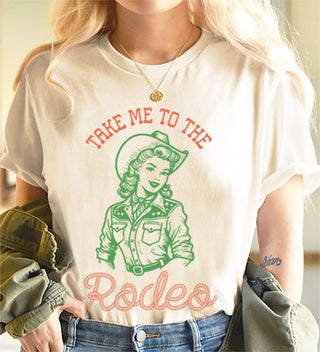 The Take Me to the Rodeo Cowgirl Graphic Tee in Natural