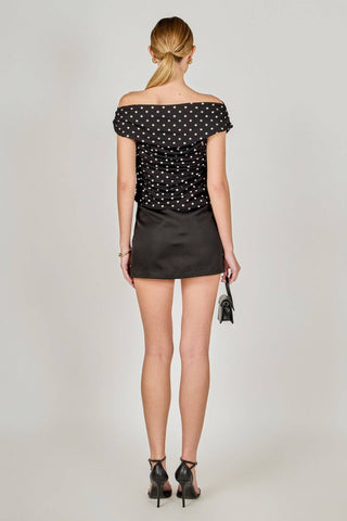 The Felicia Polka Dot Asymmetrical Top