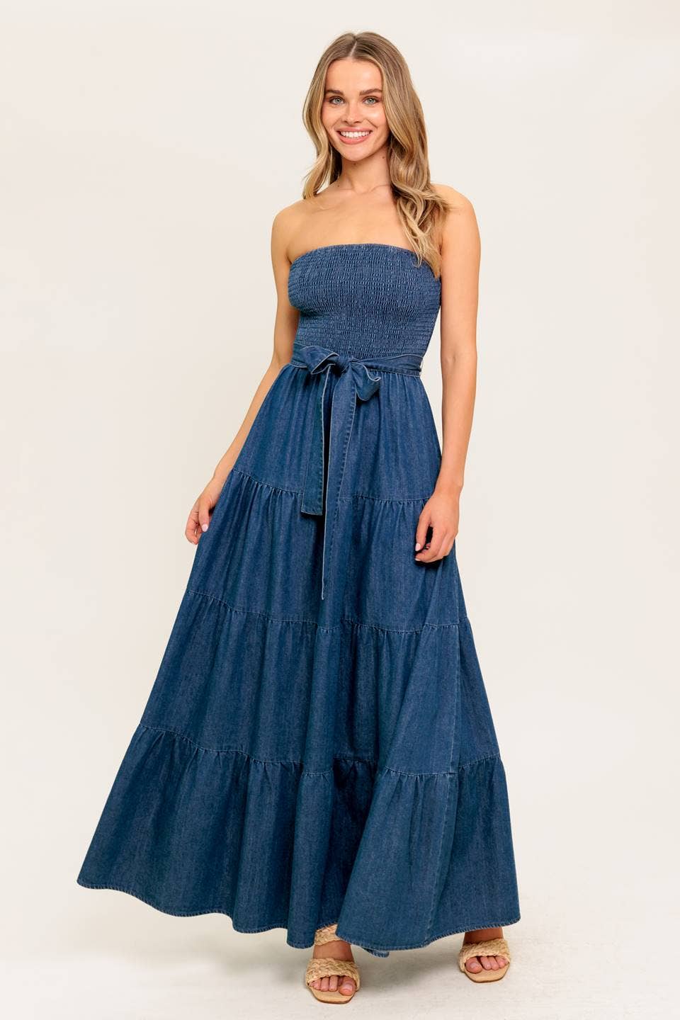 The Hattie Denim Tiered Dress