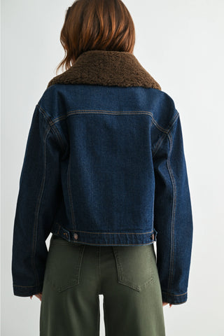 The Bridger Faux Fur Denim Jacket