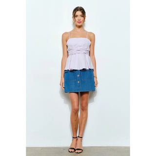 The Daisy Denim Skirt with Gold Buttons