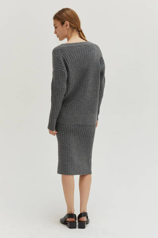 The Silver Sage Ribbed Sweater Set
