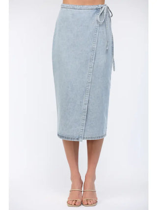 The Marcy Denim Wrap Skirt