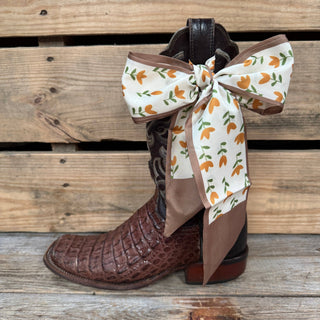 Tan and Cream Western Skinny Mini Wild Rag Scarf / Cowgirl Necktie