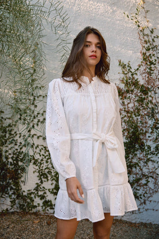 The Callie Ruffle Eyelet Dress