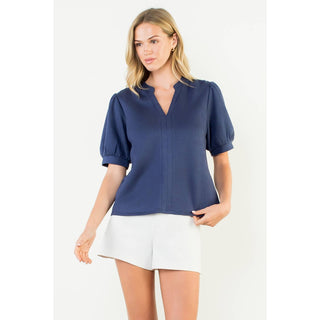 The Veronica Faux Suede Blouse