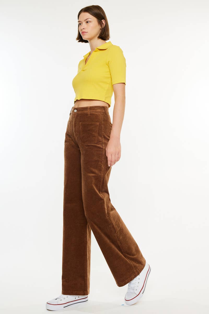 The Sedona Corduroy Wide Leg Pants — Brown