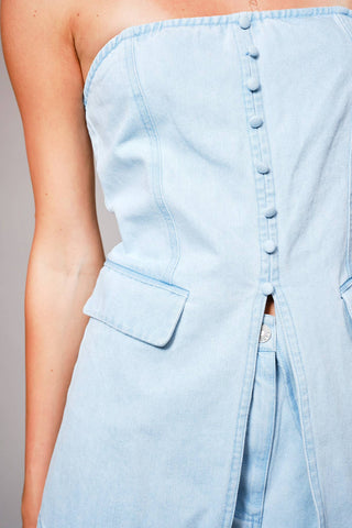 The Brittany Denim Vest and Short Set
