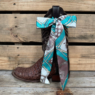 Turquoise Western Skinny Mini Wild Rag Scarf / Cowgirl Necktie