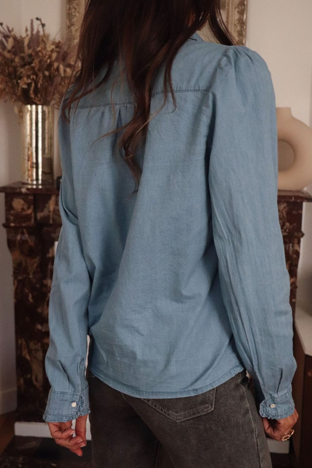 The Willow Long Sleeve Denim Top