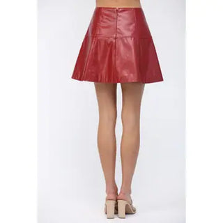 The Auburn Faux Leather A-Line Skirt