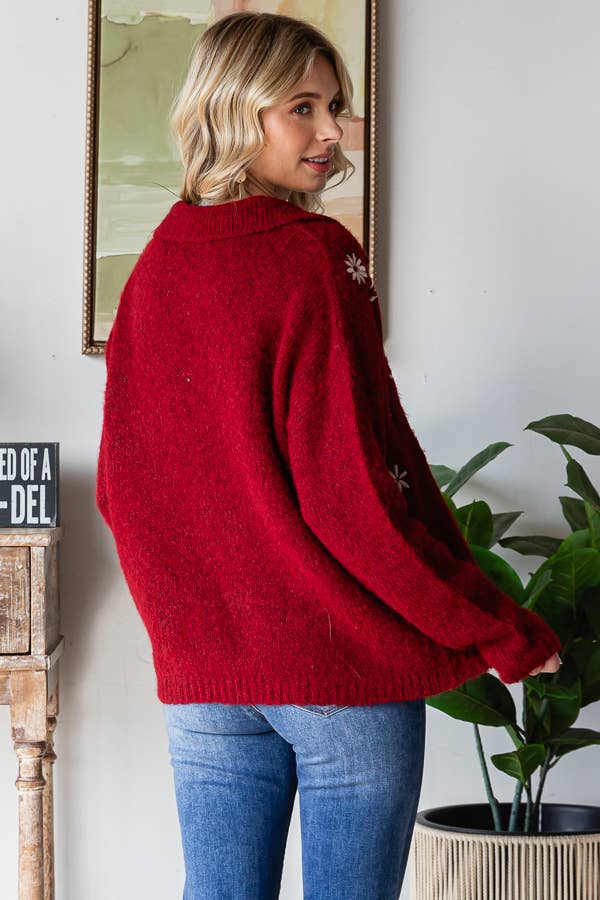 The Hadley Floral Knit Sweater