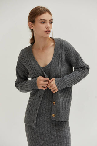 The Silver Sage Ribbed Sweater Set