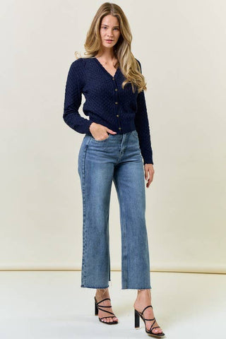 The Savannah Button Cardigan with Rose Buttons