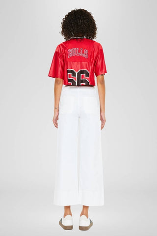 The Lindsay High Rise Cropped Wide Leg Jeans in White