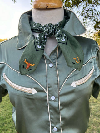 The Embroidered Round Up Bandana