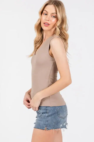 The Faye Double Layer Cotton V-Neck Top