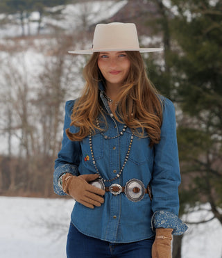The Tasha Polizzi Archie Denim Embroidered Shirt