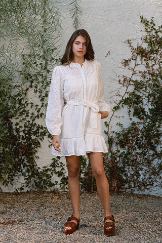 The Callie Ruffle Eyelet Dress