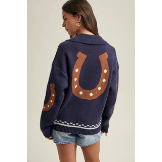 The Harrison Horse Graphic Buttoned Cardigan