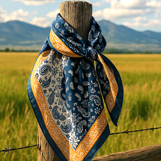 Blue Two-Toned Paisley Wild Rag/Scarf WR3300