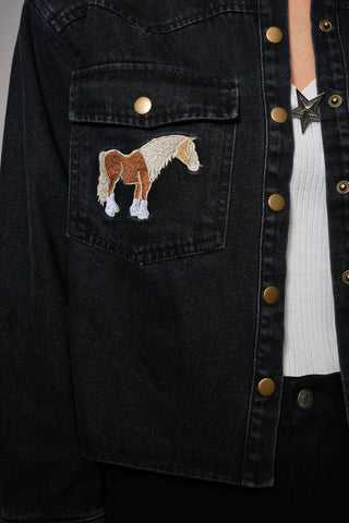 The Prairie Pony Embroidered Denim Jacket