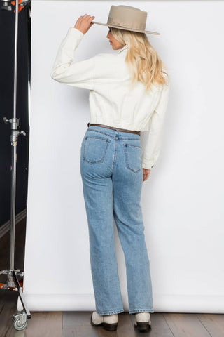 The Jessica Cropped Denim Trucker Jacket