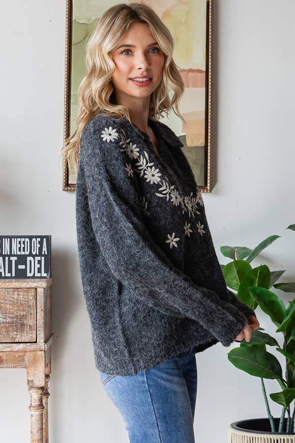 The Hadley Floral Knit Sweater